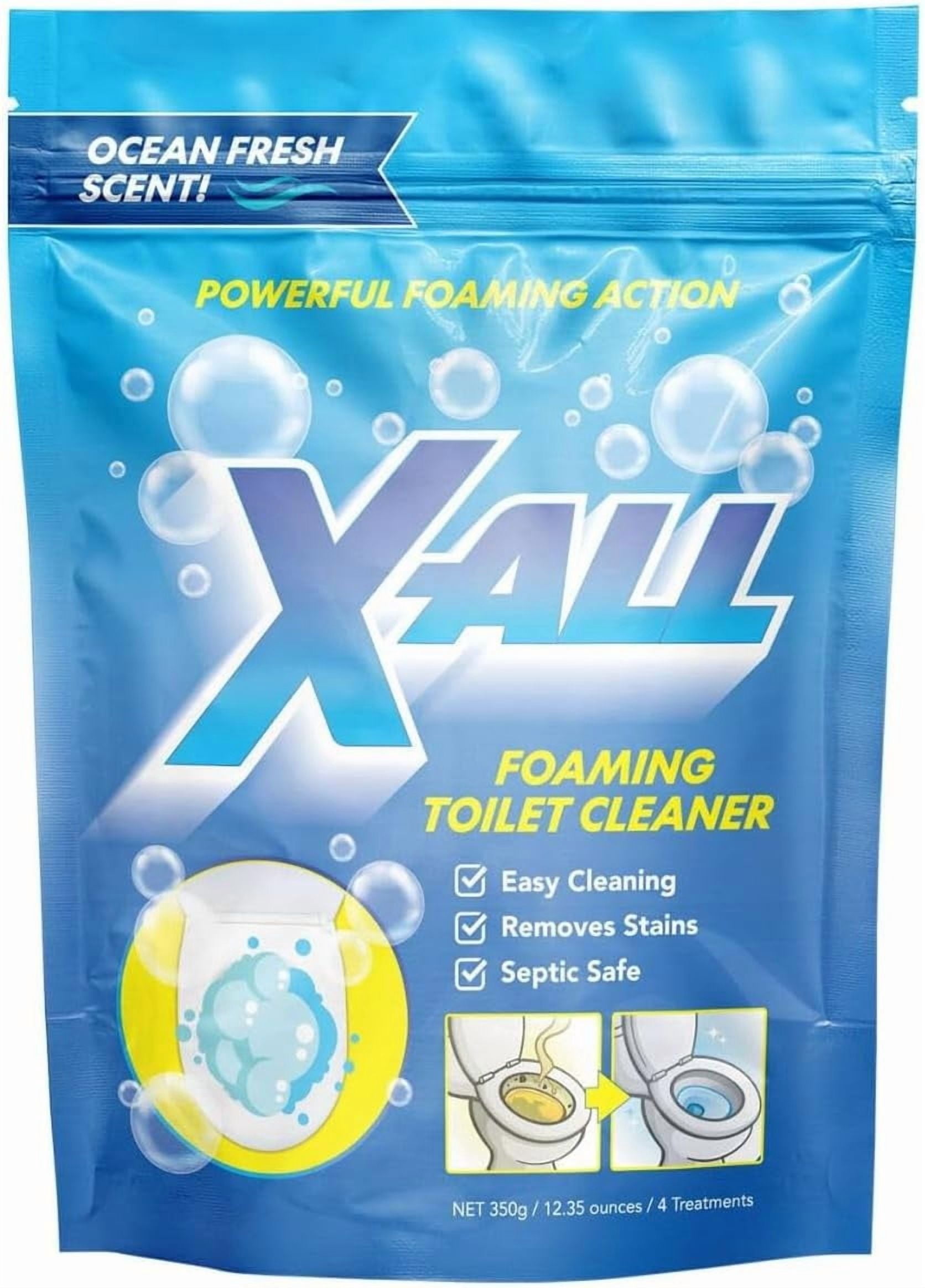 X-ALL Foaming Toilet Cleaner, Self-Activating Powder for Deep