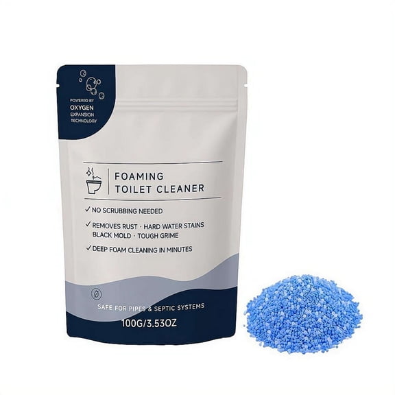 Foaming Toilet Cleaner Baking Soda Cleaning Powder, Scrub Free Instant Automatic Active Foam Bowl Stain Remover & Pipe Deodorizer