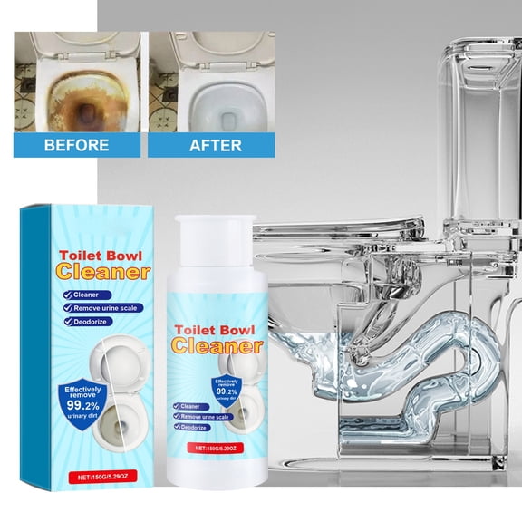Foaming Toilet Cleaner Powder 150ml - Urine Scale & Stain Remover for Toilet Bowl - Powerful Foam Action Cleaner