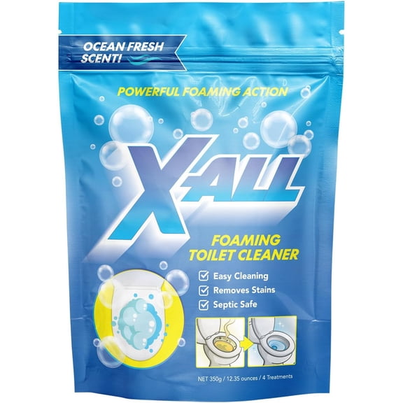 Foaming Toilet Cleaner, Self-Activating Powder for Deep Cleaning, Fights Stains, Limescale and Mineral-Buildup