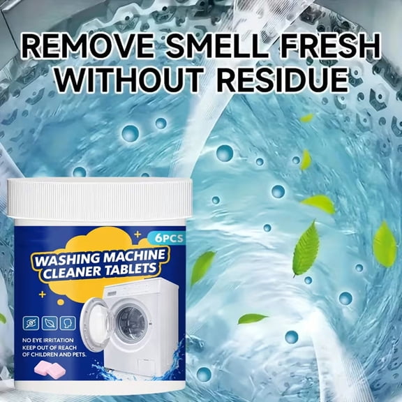 Foaming Washing Machine Cleaning Tablets 3-Pack, Effervescent Washer Cleaner for Stain and Dirt Removal, Suitable for Front-Loading Top-Loading and Drum Washing Machines