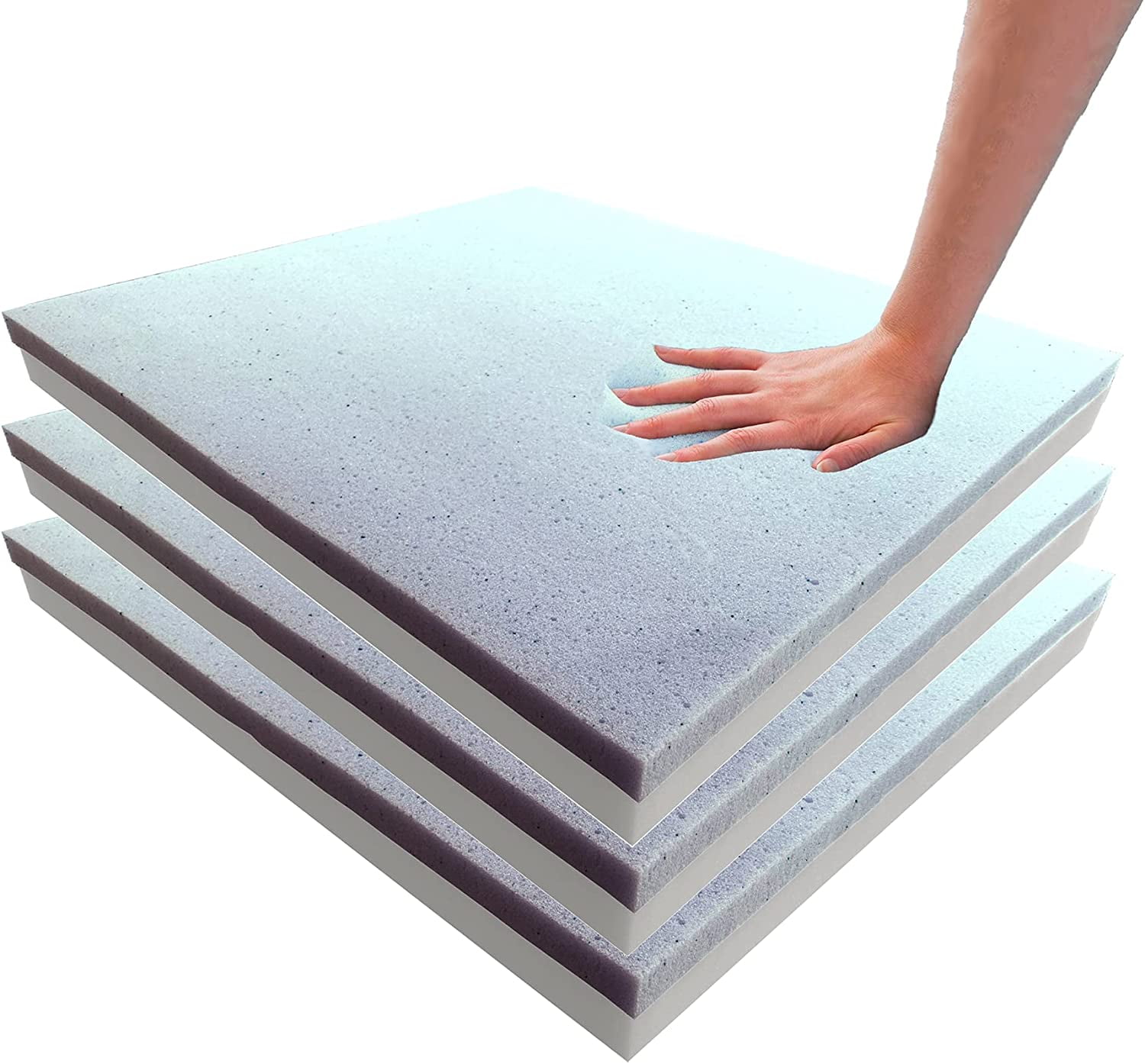 Foamma Cuscino In Gel Memory Foam 50x50x5 Cm (4 Pezzi) – Per Sedia, Ufficio O Carrozzina