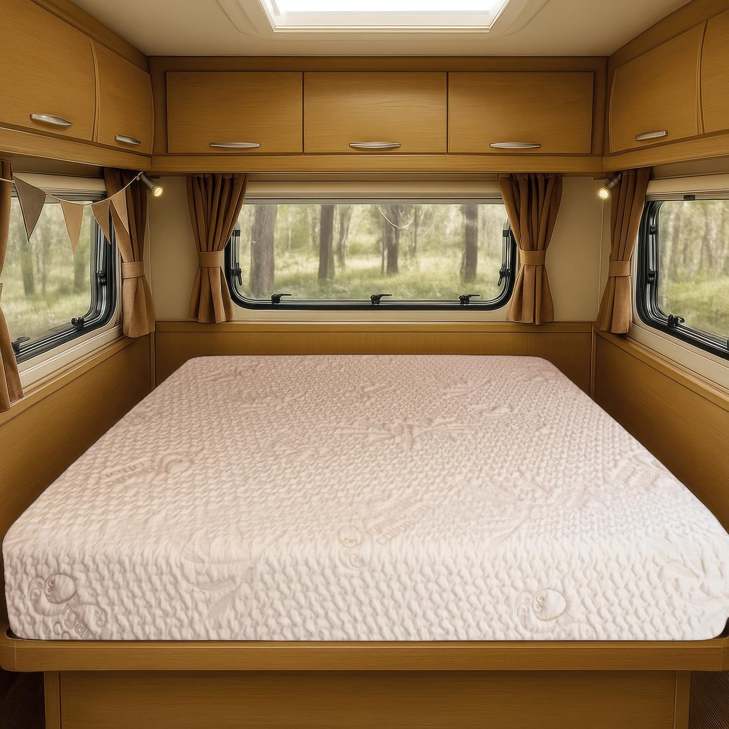 Foamma 8” x 38” x 75” Twin Size Truck, Camper, RV High-Density Bunk Mattress, Organic Cotton Cover, Made in USA, Comfortable, Travel Trailer, CertiPUR-US Certified