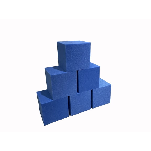 Foamma Blue Foam Pit Cubes/Blocks 4” x 4” x 4” 10 Pack for Gymnastics, Freerunning and Parkour Courses, Skateboard Parks, BMX, Trampoline Arenas