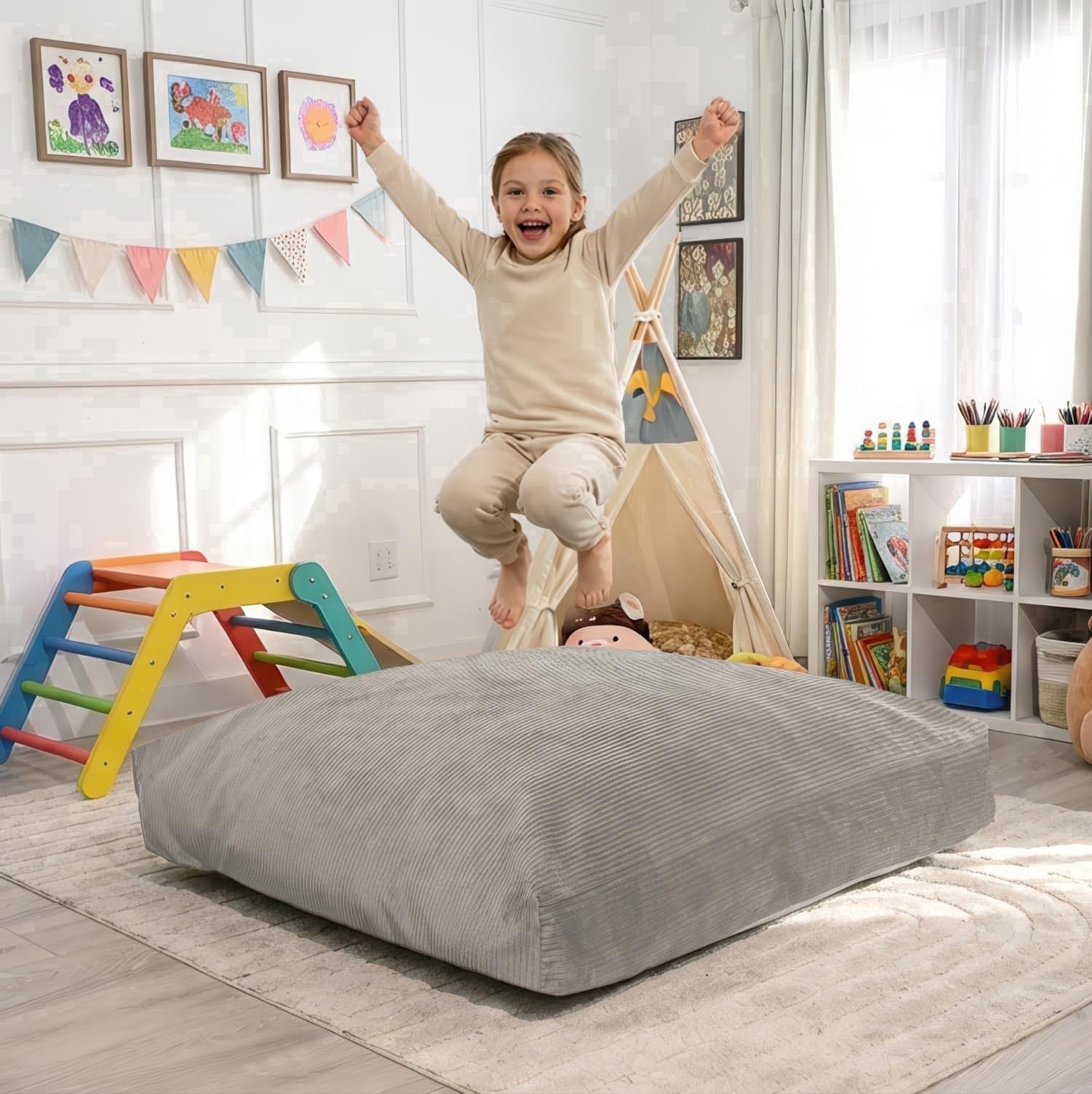 Foamma Crash Pad (60’’ X 60’) (5 Ft X 5 Ft) Light Gray – Sensory Crash ...