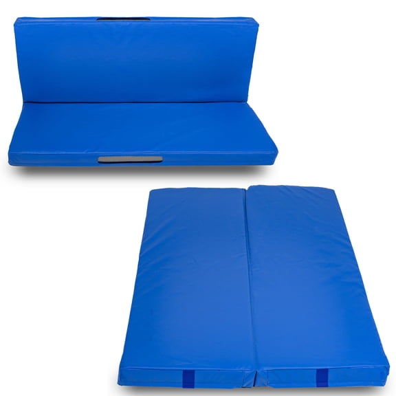 Foamma Gymnastics Mat - 4" x 3 ft x 6 ft, Blue Foldable Landing Pad for Kids and Adults, High-Density and Waterproof Tumbling Mat, Ideal for Wrestling, Gymnastics, Indoor and Outdoor Use