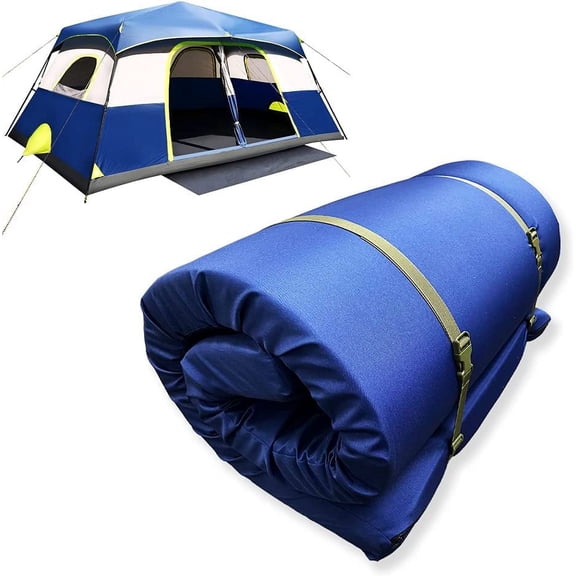 Foamma Water Resistant Rollup Memory Foam Mattress, 4" x 24" x 72" Size, Navy Polyester Cover, Foldable and Portable, Camping, RV Bunk, Truck, Outdoor Use, Made in USA