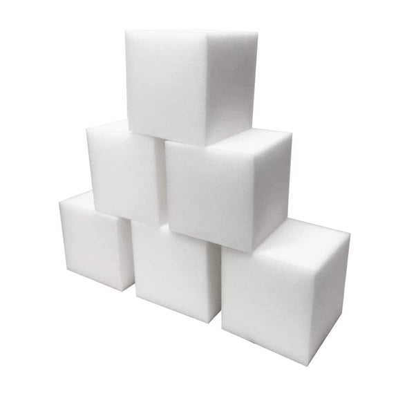 Foamma White Foam Pit Cubes/Blocks 6” x 6” x 6” 10 Pack for Gymnastics, Freerunning and Parkour Courses, Skateboard Parks, BMX, Trampoline Arenas