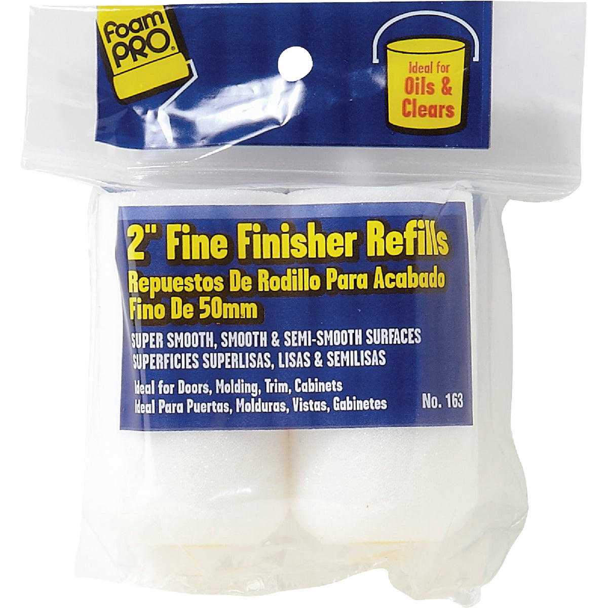Foampro 163 Fine Finish Roller Refills, 2" — Interior & Exterior Use, Professional Finish