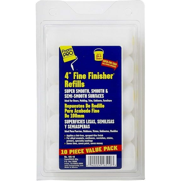 Foampro 165-10 "Fine Finisher" 4" Foam roller Refills Pk/10