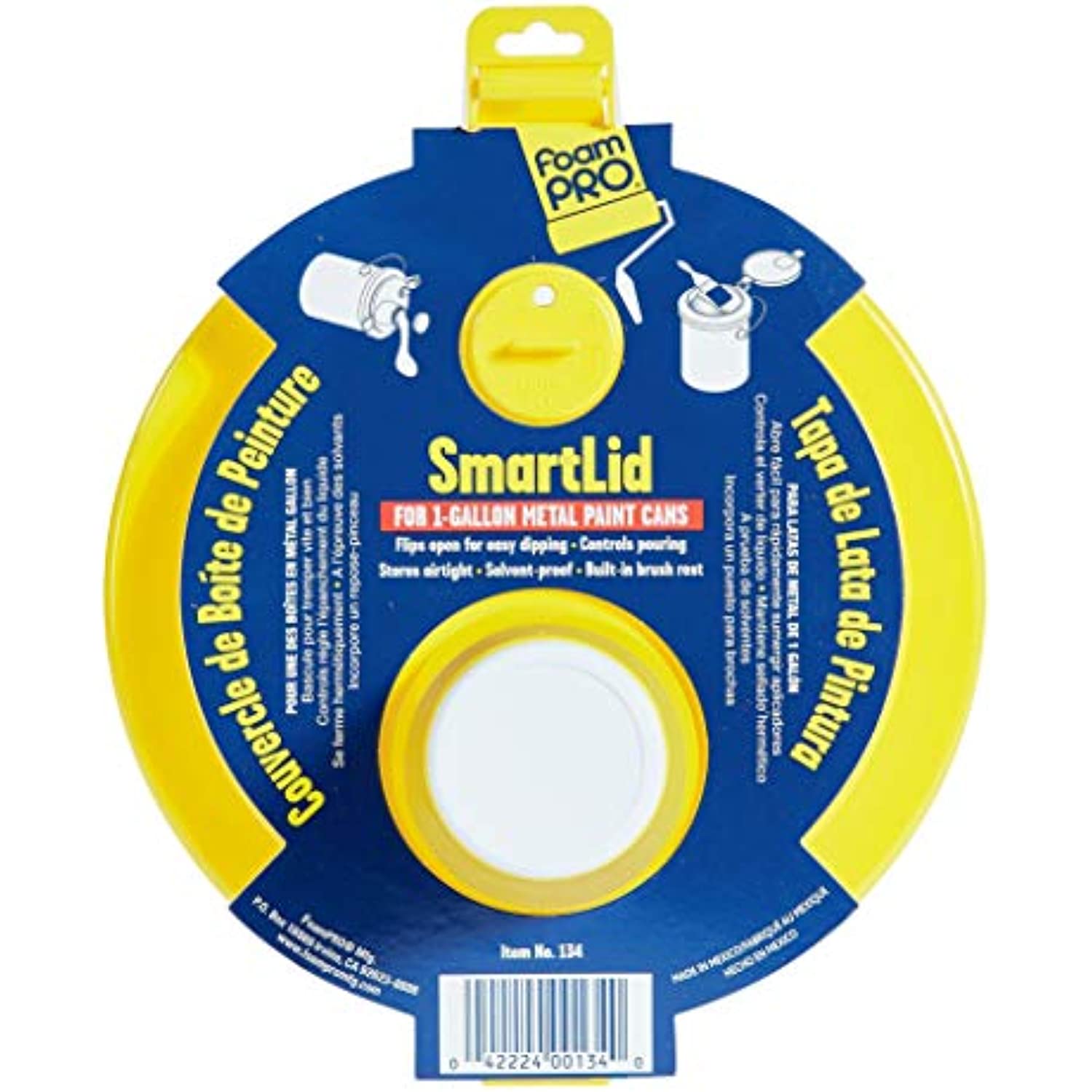 Foam Pro SmartLid Yellow Plastic/Polyethylene Paint Can Lid