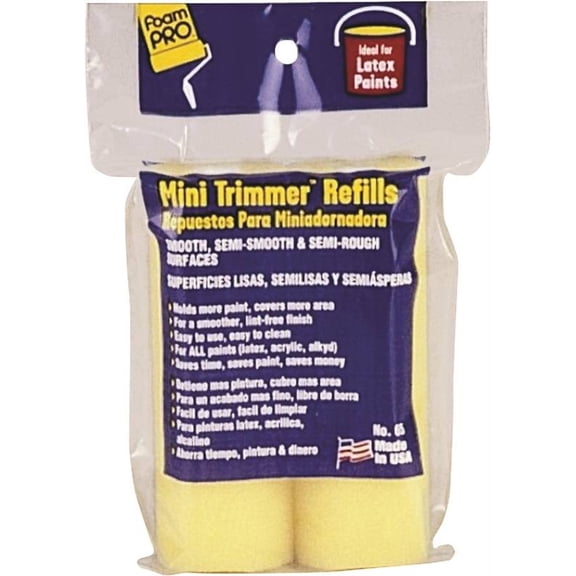 FOAMPRO 65 Trimmer Refill, 3/8 in Thick Nap, 4 in L, Foam Cover