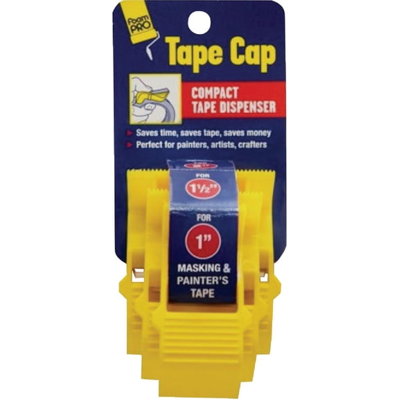Foampro Tape Cap Compact Tape Dispenser - Manual, Fits 1-2 In. Masking Tape - 3 Pack