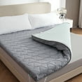 thumbnail image 1 of Foamula 3 Inch Gel Infused Memory Foam Mattress Topper Queen Size with Removable Breathable Cotton Cover, Gray, 1 of 9