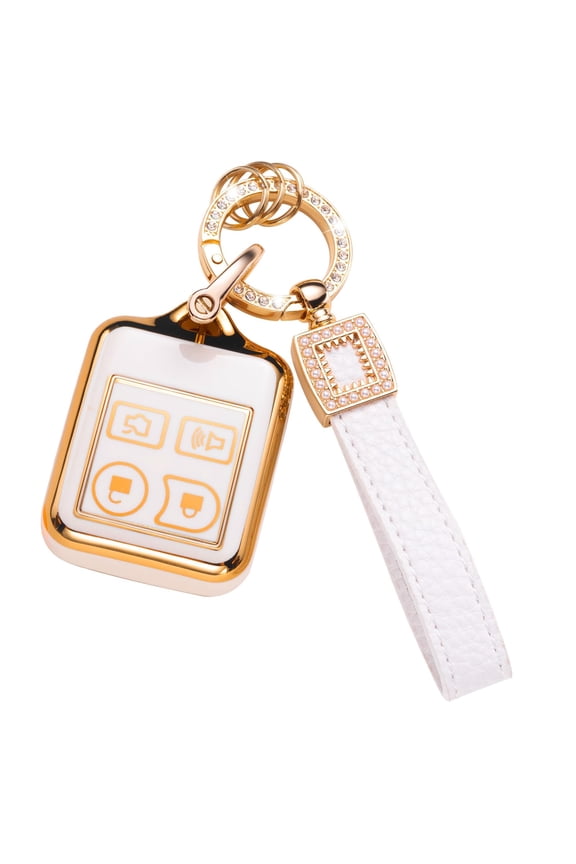 Fob Case with Keychain for Ford Mustang, Edge, Escape, Expedition, Explorer, Focus, Escort - Soft TPU Key Fob Cover for Smart Key Remote - Protective Shell