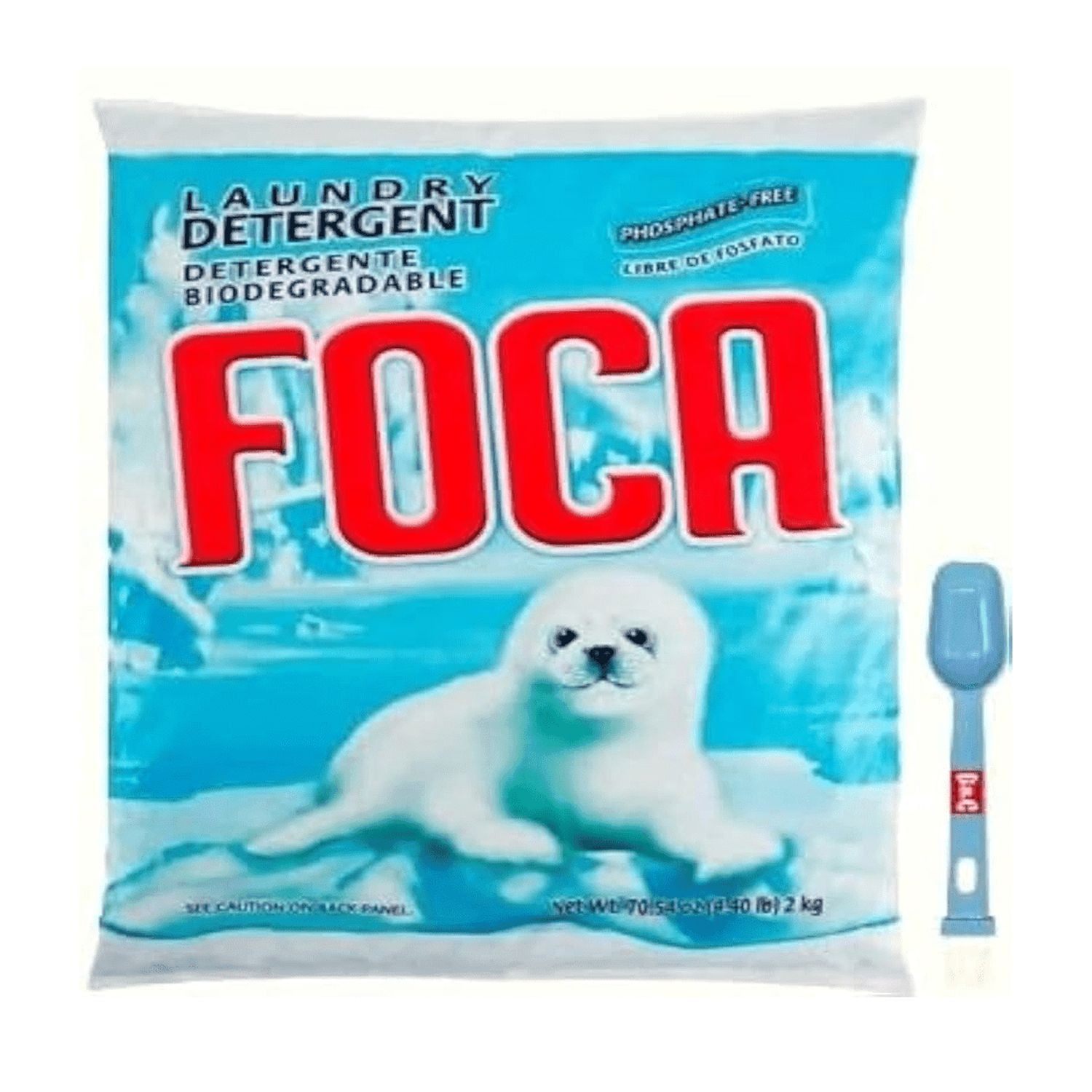 Foca Biodegradable Laundry Detergent Powder, Phosphate-Free, 4.4 lb Bag ...