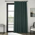 thumbnail image 1 of Focal Green Faux Linen Extra Wide Room Darkening Curtain (1 Panel), Focal Green, 100W X 108L, 1 of 8
