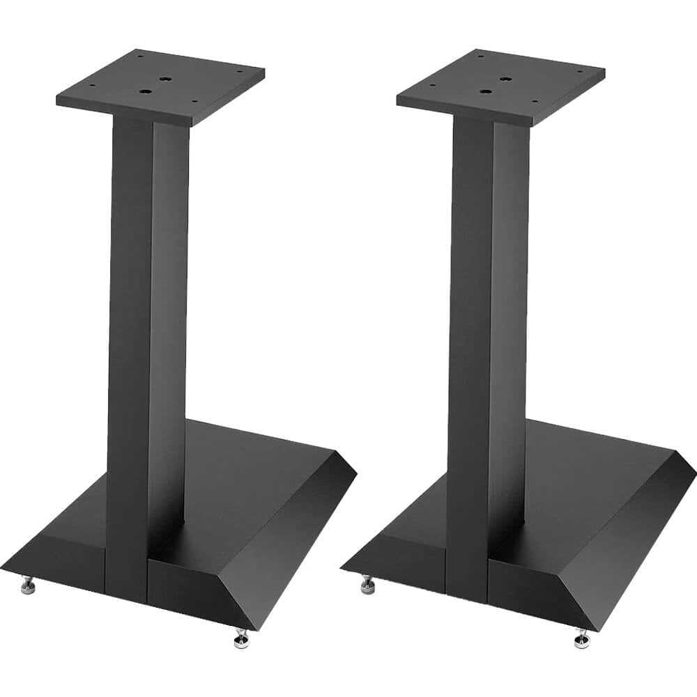 Black Steel Speaker Stands with Tilted Design, 21.57" Height