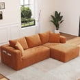 thumbnail image 1 of Focalsweet 107" L-Shaped Sofa Couch, Modular Sectional Living Room Sofa Set, Corduroy, No Assembly, Orange, 1 of 10