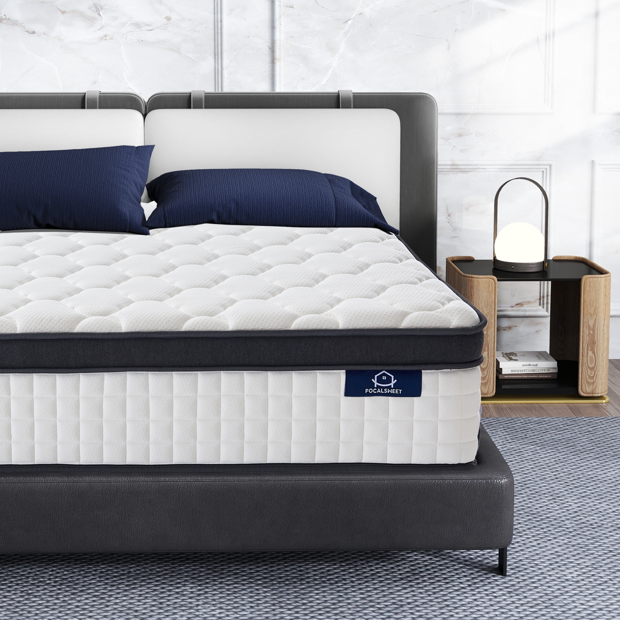Focalsweet 12" Queen Hybrid Mattress with Euro Top for Adult and Kids