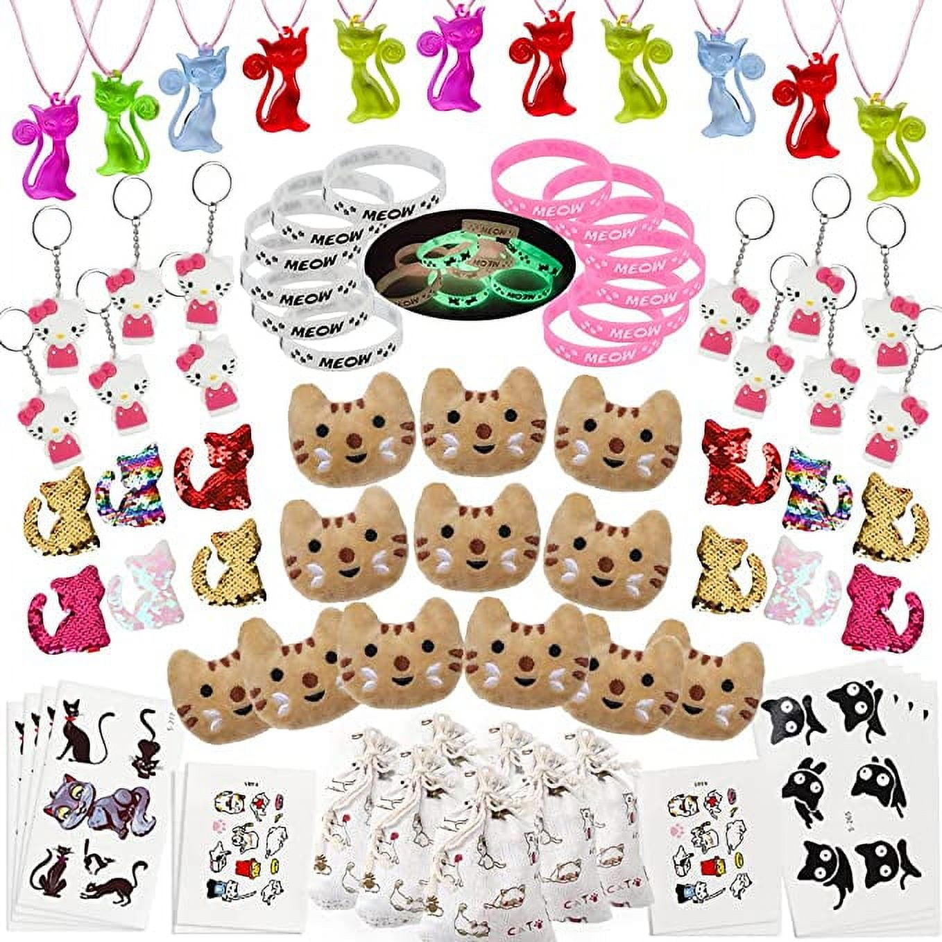Foci Cozi 84 Pcs Cat Party Favors - Necklaces, Bracelets, Keychains ...