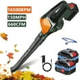 thumbnail image 1 of Focily Leaf Blower, 21V Cordless Leaf Blower with 2 x 2.0 Ah Battery & Charger, 5 Speed Mode, 660CFM 150MPH Electric Leaf Blower, Battery Powered Leaf Blower for Lawn Care, Patio, Garden,Snow Blowing, 1 of 7
