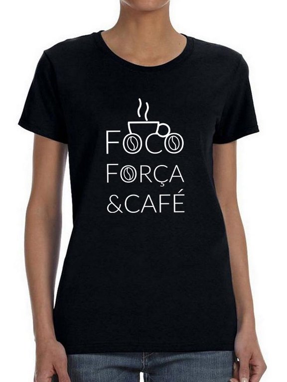 Foco Forca And Cafe Shaped T-Shirt Women -Smartprints Designs, Female Small