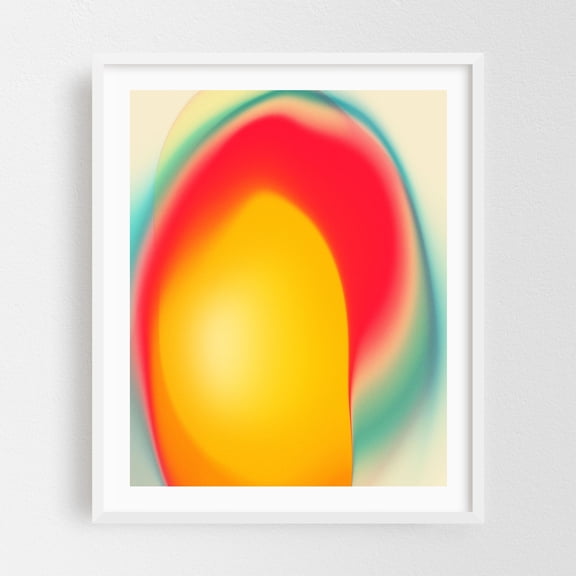 Focus (1) - Digital Art Abstract Modern Art Psychedelic Minimalist Geometric Surrealism White Framed Wall Art Print 18 x 24 inches