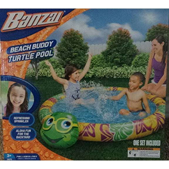 Banzai Beach Buddy Turtle Pool Swimming Pool with Sprinkler