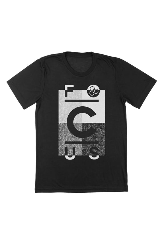 Focus Blocks Humor Graphic Black Mens T-Shirt