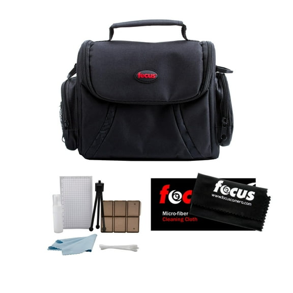 Focus Camera Deluxe SLR Photo/Video Medium Case with Cleaning Kit and Cloth