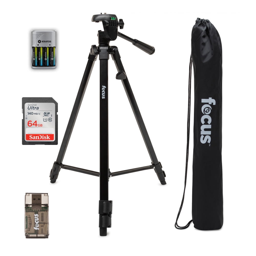 Focus Camera Travel DSLR Camera Tripod Stand with 64GB SD Card - Main Image