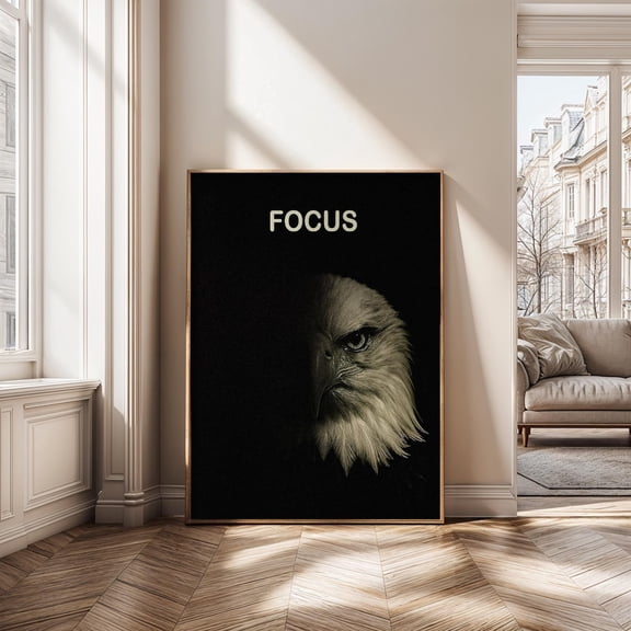 Focus Eagle Motivational Bald Eagle Inspirational Animal Poster