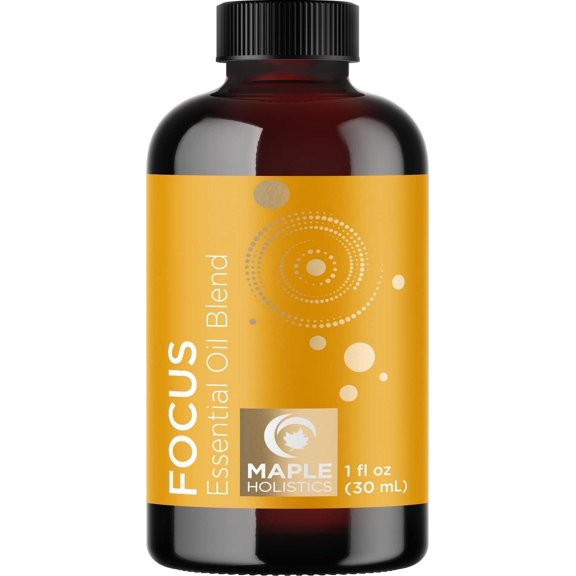 Focus Essential Oil Aromatherapy Oil for Diffuser - Maple Holistics Mint and Citrus Essential Oil Blends for Energy & Focus - Scented Essential Oils for Diffusers 1 fl oz