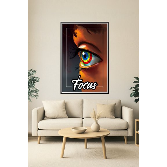 Focus Eye Art Poster – Vibrant Digital Artwork for Motivation and Mindfulness 【Photo Paper】