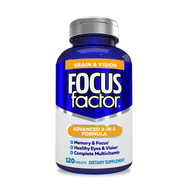 FOCUS FACTOR Brain & Vision (120 Count) - Eye Health Vitamin with Lutein & Zeaxanthin