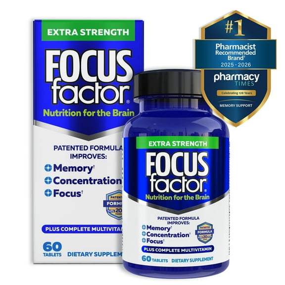 FOCUS FACTOR Extra Strength (60 Count) - Brain Supplement for Memory, Concentration and Focus