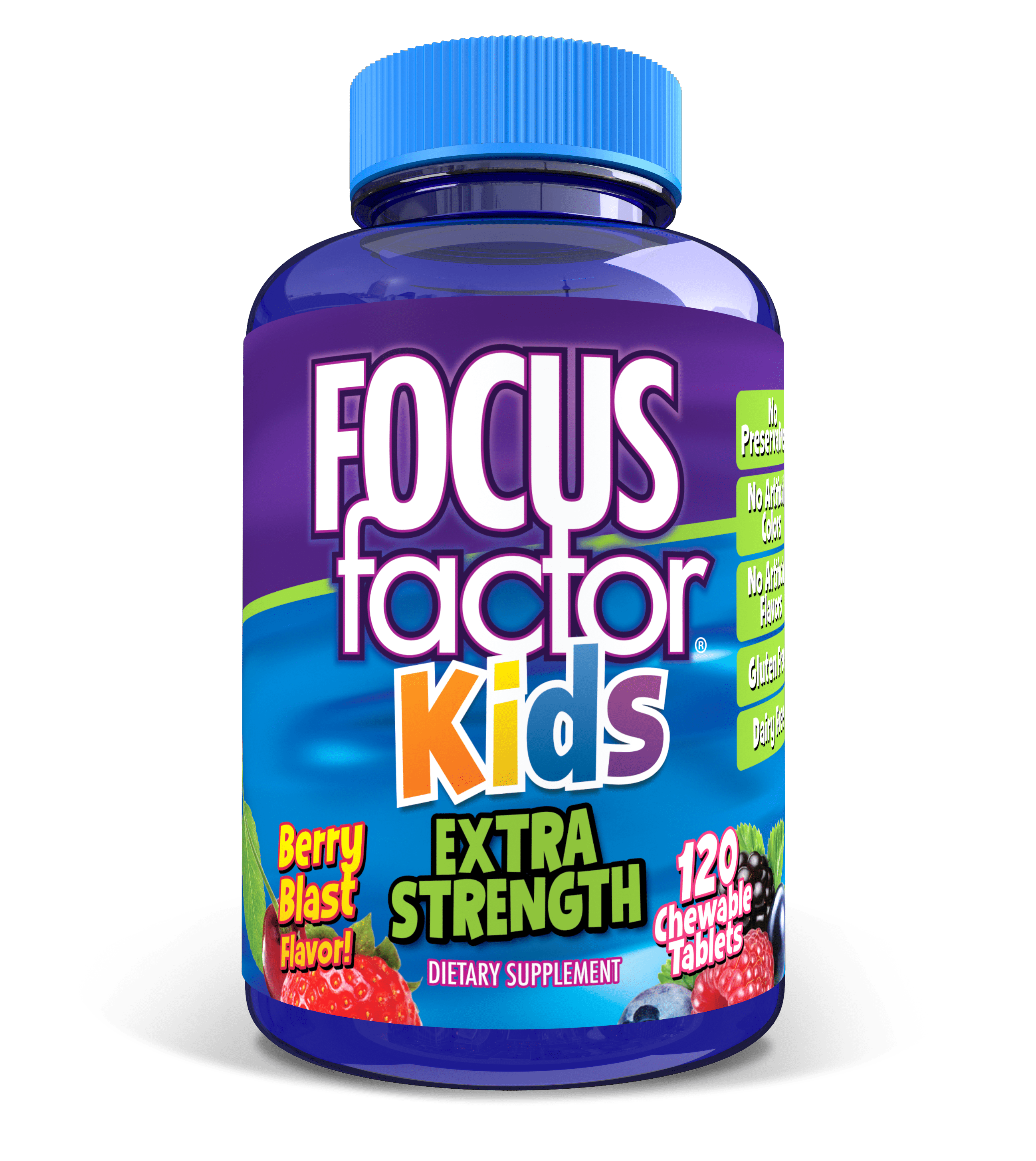 Focus Factor Kids Extra Strength Chewable, Brain Health Supplement (120
