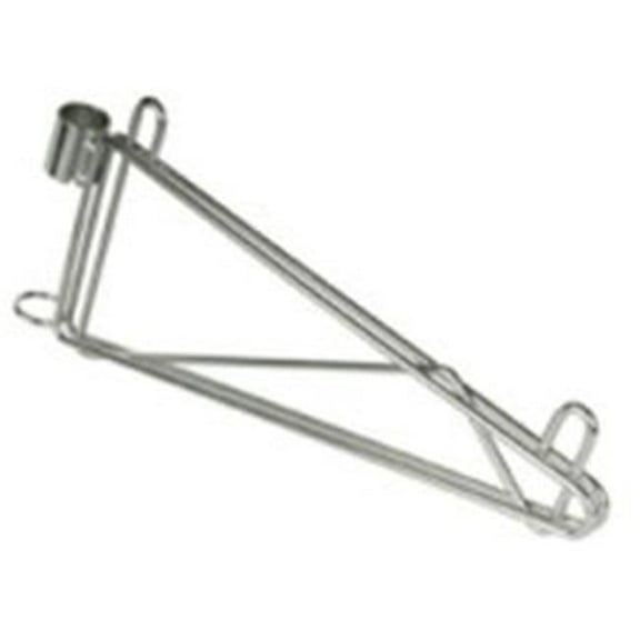 Focus Foodservice  14 in. Chromate Single Post Mount Bracket - Chromate - 14 in.