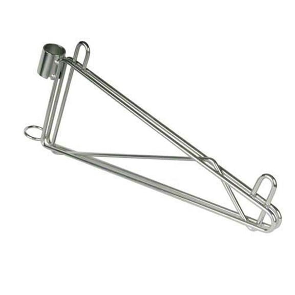 Focus Foodservice 24 in. Chromate Single Post Mount Bracket - Chromate - 24 in.