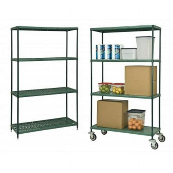 Focus Foodservice 24 in. x 72 in. FPS-Plus Vented Polymer Shelf - Green - 24 x 72 in.