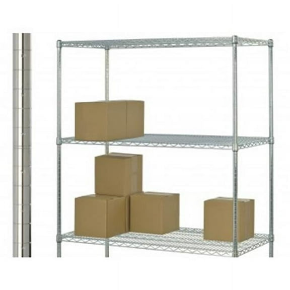 Focus Foodservice Chrome-Plated Shelf Post, 63", Silver