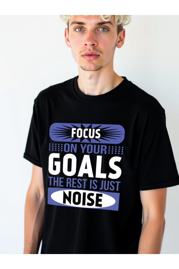Focus Goals Noise Tee men comfort colors tshirt black graphic tees summer Everyday and weekend wear Unique Design Unisex Shirt Crewneck tshirts