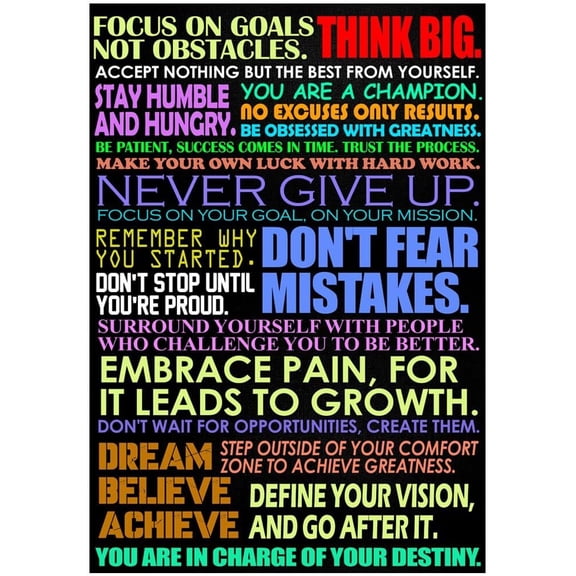Focus On Goals Not Obstacles Poster Motivational Quote Poster Classroom Posters Quotes Decorations Growth Mindset Decor Learning Classroom Teachers Decoration Educational Teaching Supplies Class