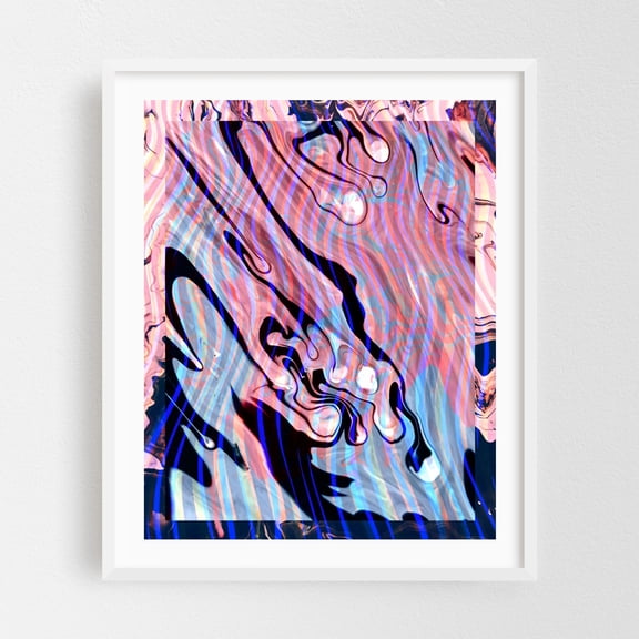 Focus - Illustration Abstract Psychedelic Surrealism Modern Art Geometric Pattern White Framed Wall Art Print 6 x 8 inches