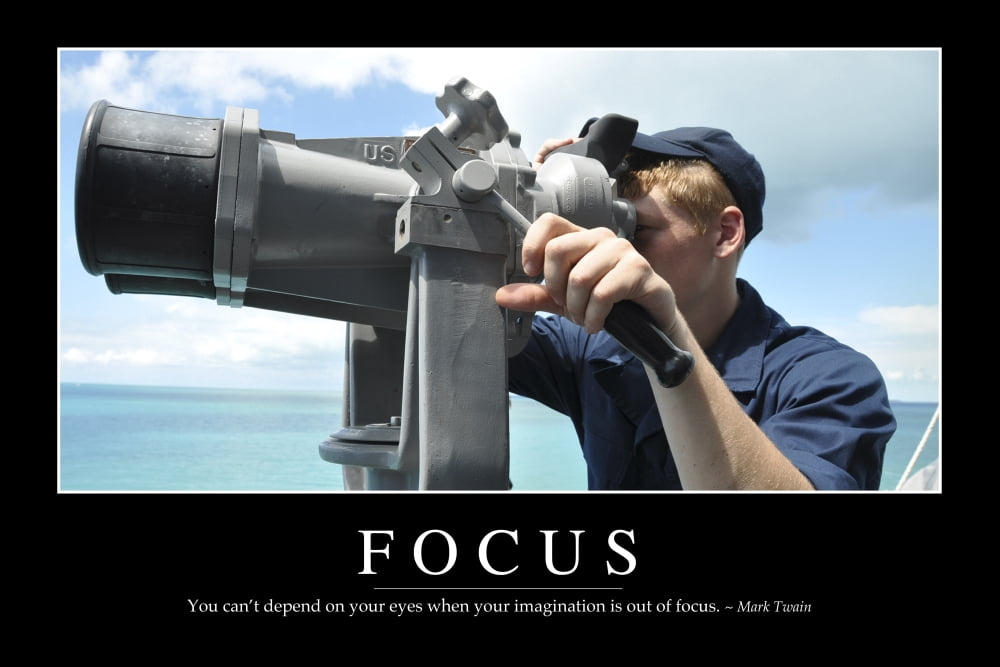 Focus Inspirational Quote and Motivational Poster Canvas Art - Stocktrek Images (34 x 23)