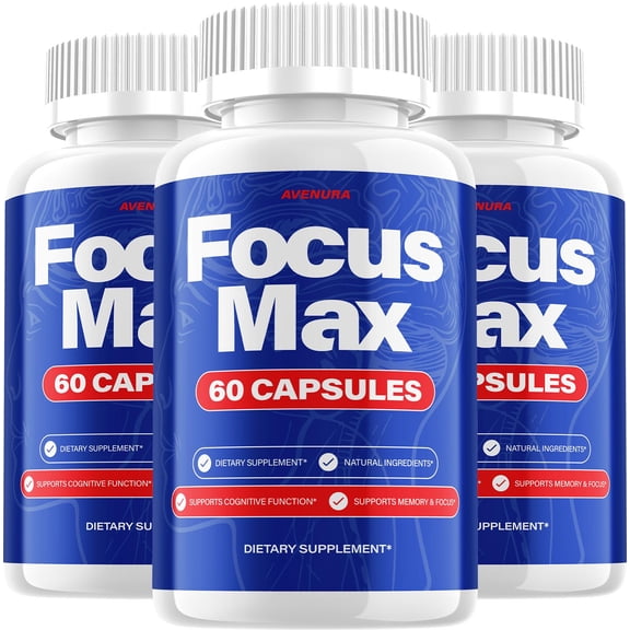 Focus Max Capsules FocusMax Natural Blend Memory Focus Support Supplement, 3 Pack, 180 Capsules