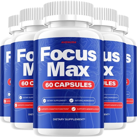 Focus Max Capsules – FocusMax Natural Blend Memory Focus Support Supplement, 5 Pack, 300 Capsules