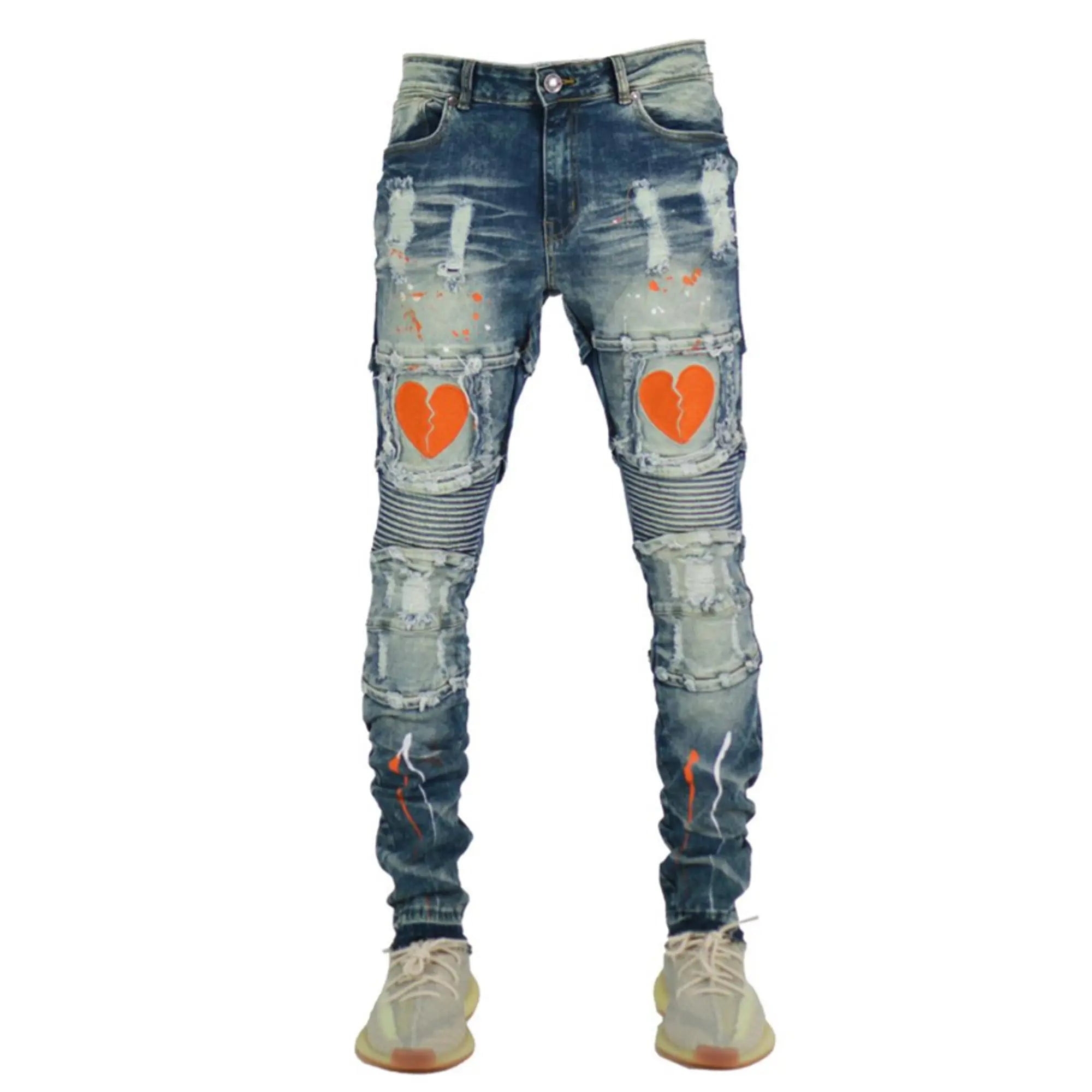 Focus Men Splat Broken Heart Denim (Dark Vintage Orange) - Walmart.com