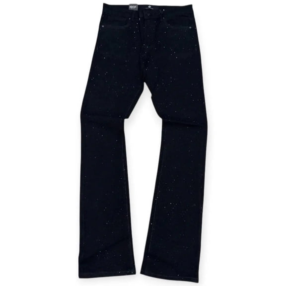 Focus Men Stacked Laser Rip Stone Denim (Onyx)